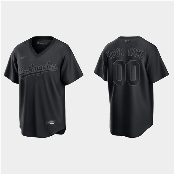 Men's Los Angeles Dodgers Active Player Custom Black Pitch Black Fashion Replica Stitched Jersey